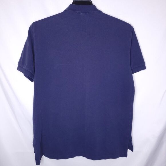 Ralph Lauren Polo Shirt Mens Large Navy Ree Pony Cotton Vintage - Picture 6 of 11